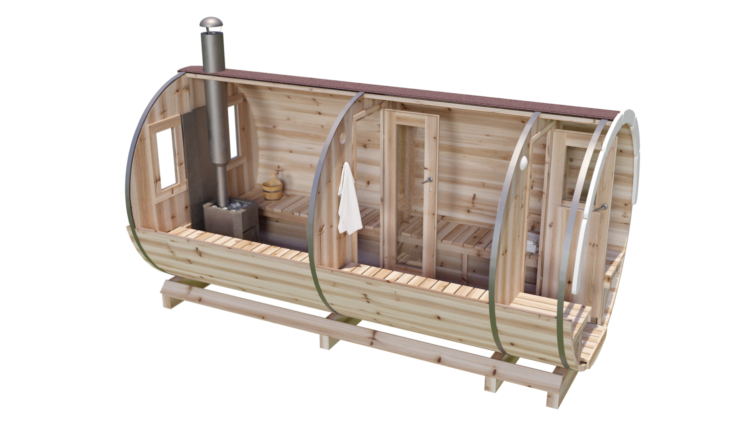 Baltic Loghouse torusauna - 3D mudel valge taustaga